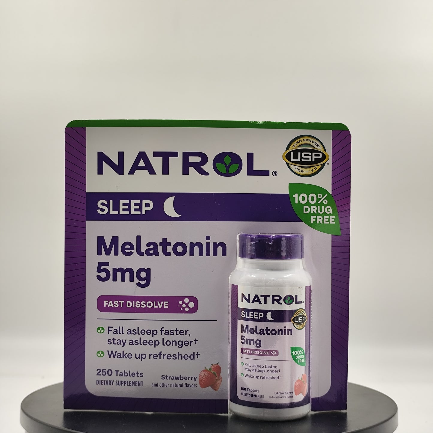Natrol Sleep Melatonin 5mg Fast Dissolve Strawberry Flavor 250 Tablets