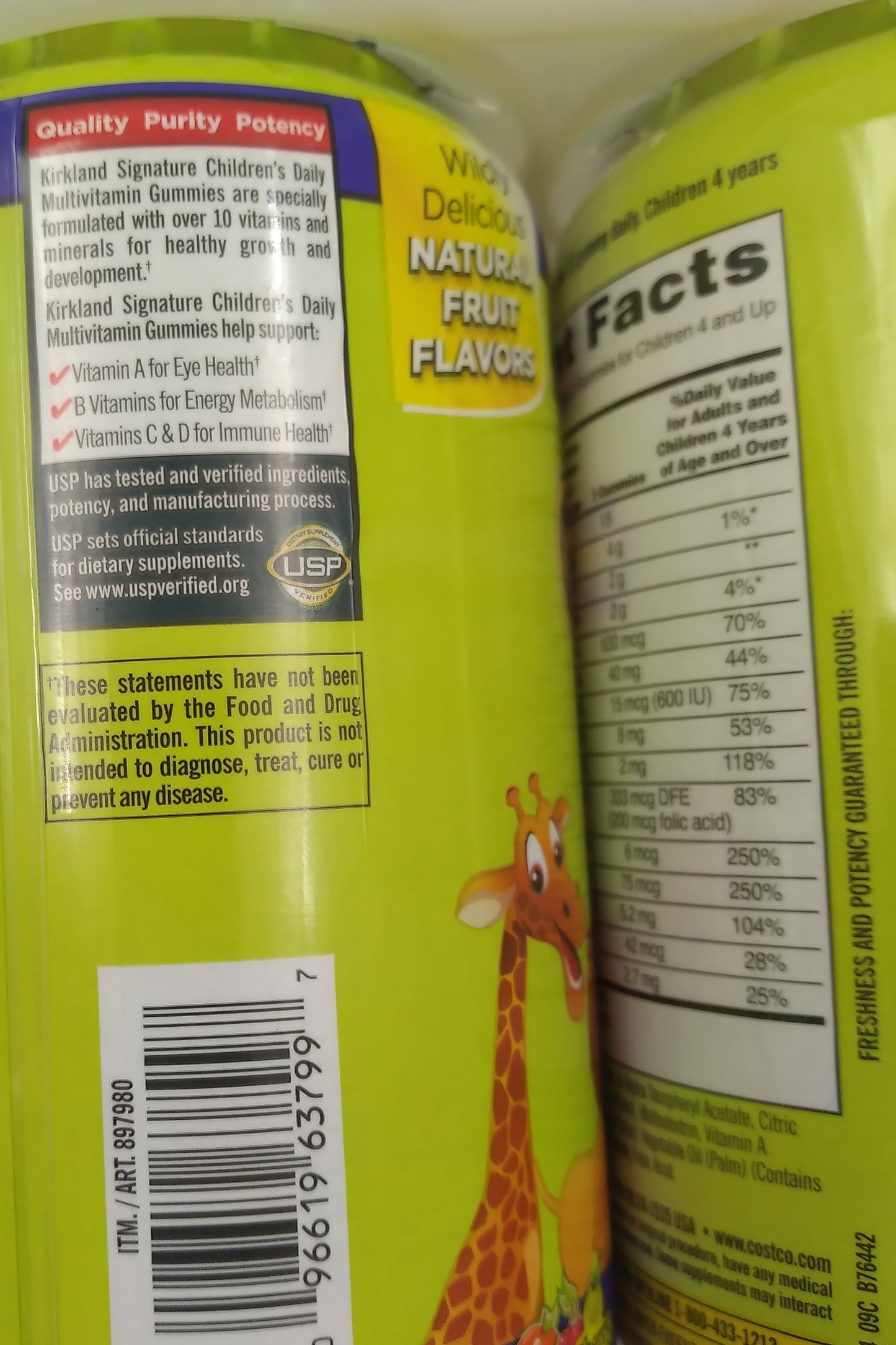 Kirkland Signature Children's Daily Multivitamin Gummies Single Pack