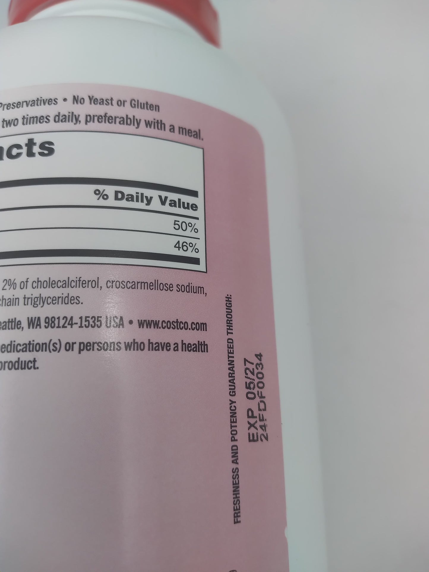 Kirkland Signature Calcium 600mg with Vitamin D3 500 tablets
