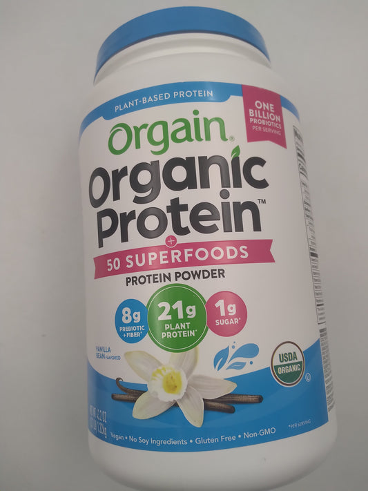 Orgain ORGANIC Plant-based Protein Powder with 50 superfoods Vanilla Bean Flavor 1.22kg