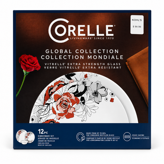 Corelle Chelsea Rose 12 pcs set