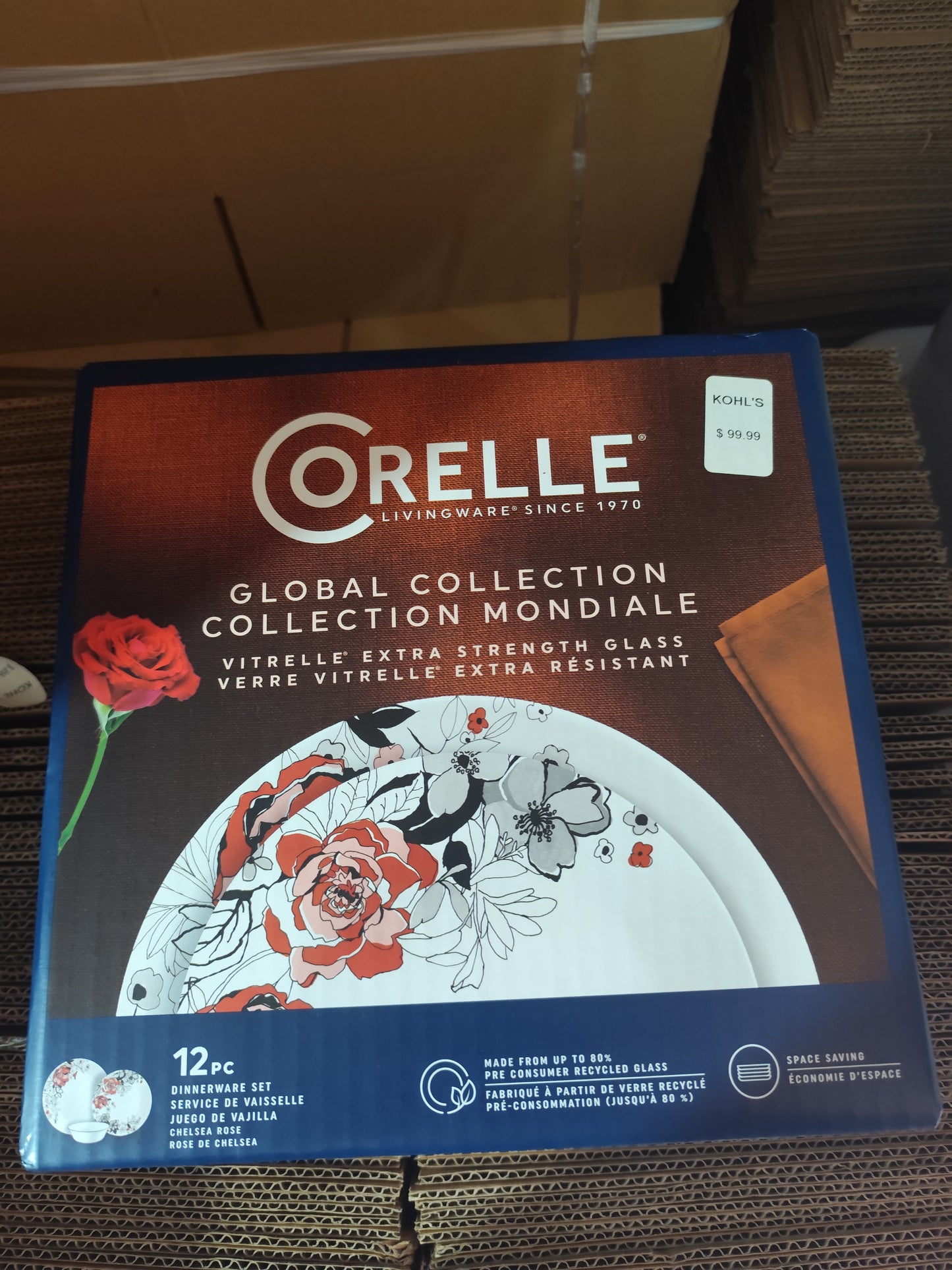 Corelle Chelsea Rose 12 pcs set