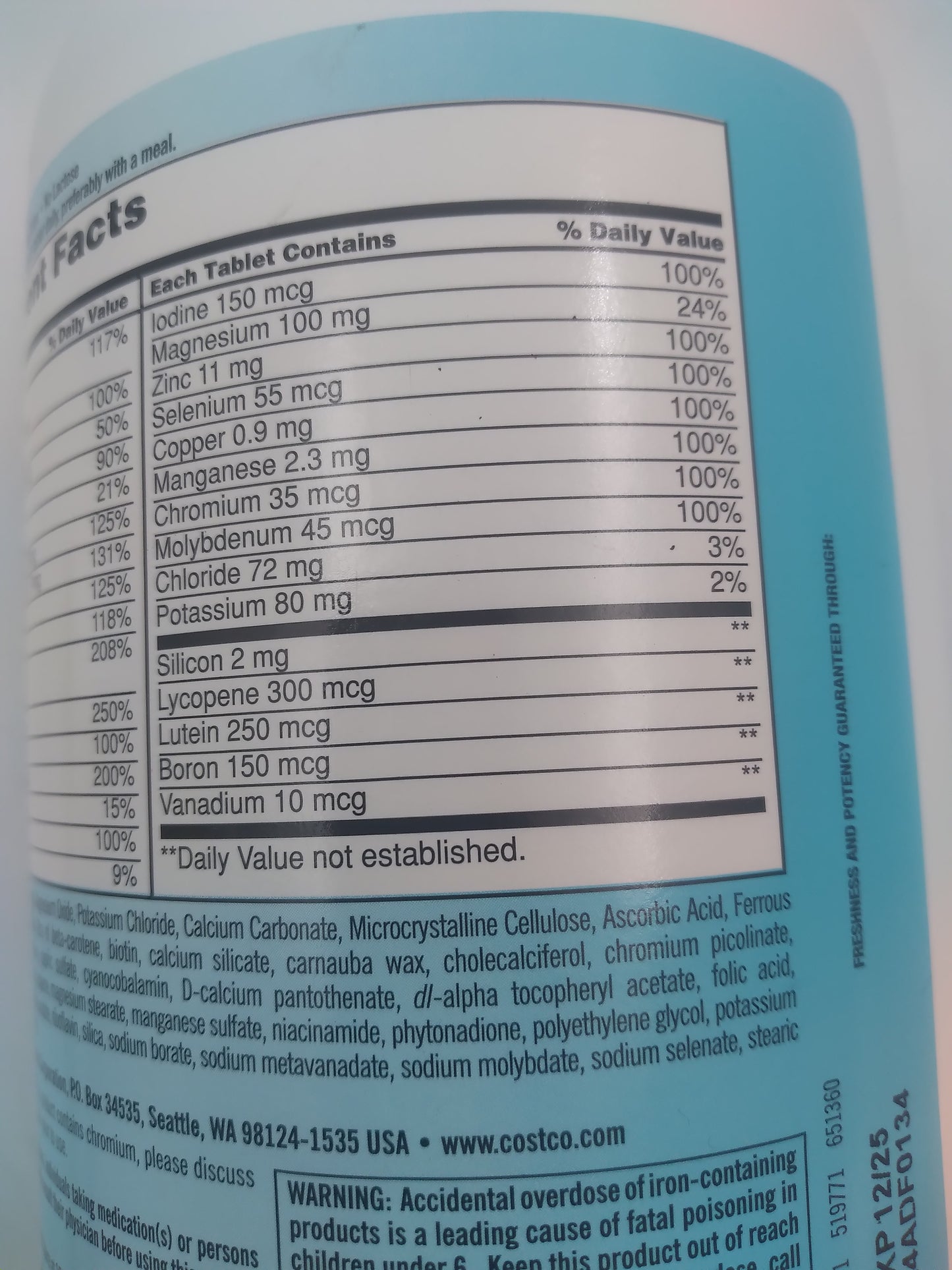 Kirkland Signature Daily Multi Vitamins and Minerals 500 tablets