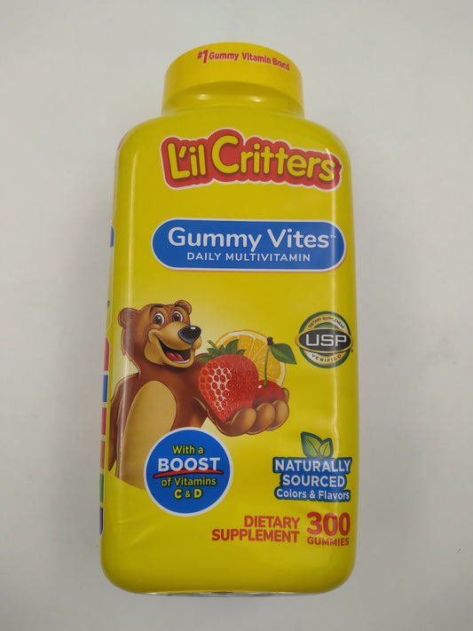 L'il Critters Gummy Vites Daily Multivitamin with Vitamin C and D, 300 Gummies